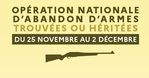 Opération nationale d’abandon simplifié d’armes à l’État dans le Haut-Rhin du vendredi 25 novembre au vendredi 2 décembre 2022