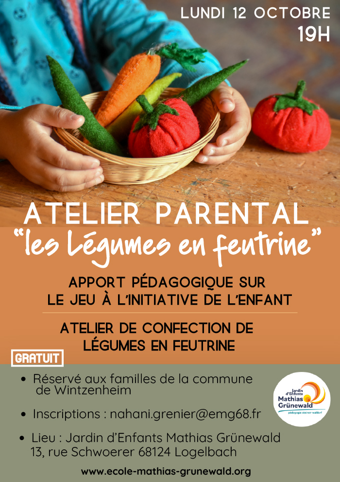 Atelier parental les legumes en feutrine